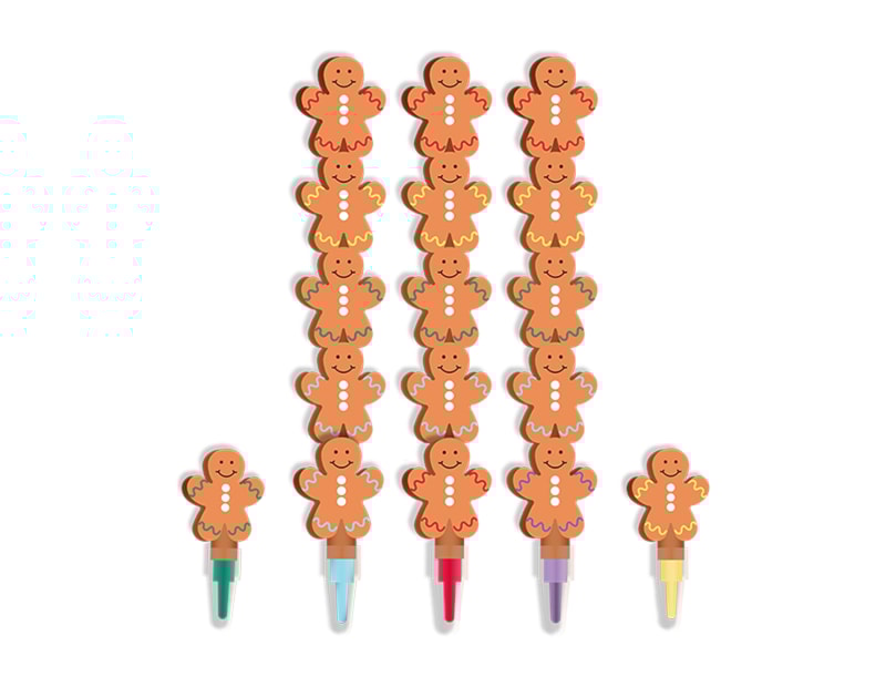 Wholesale Gingerbread Stackable Crayons 3pk