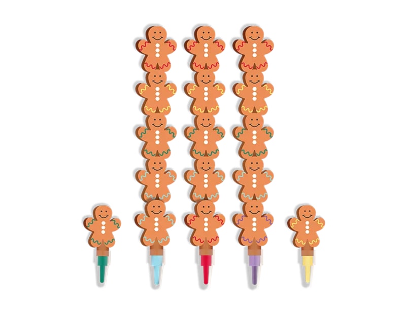 Wholesale Gingerbread Stackable Crayons 3pk