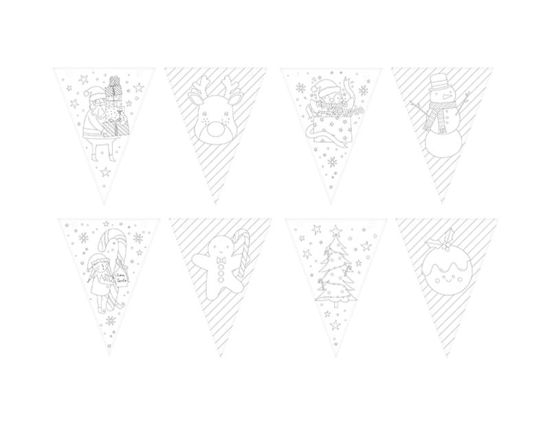 Bulk Buy Colour Your Own Christmas Bunting 2m