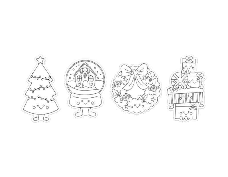 Bulk Buy Colour Your Own Christmas Magnets 4pk