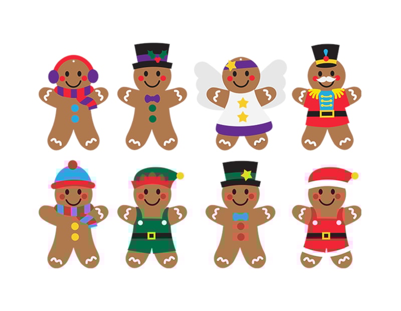 Bulk Buy Gingerbread Dress Up Decoration Kit 8pk