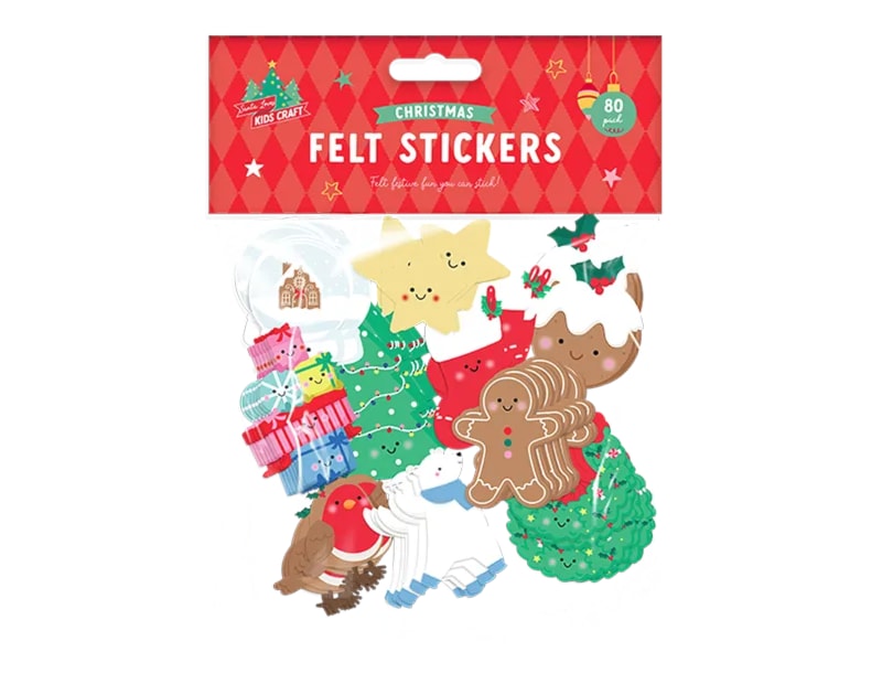 Wholesale Christmas Felt Stickers 80pk Wholesale Christmas Felt Stickers 80pk