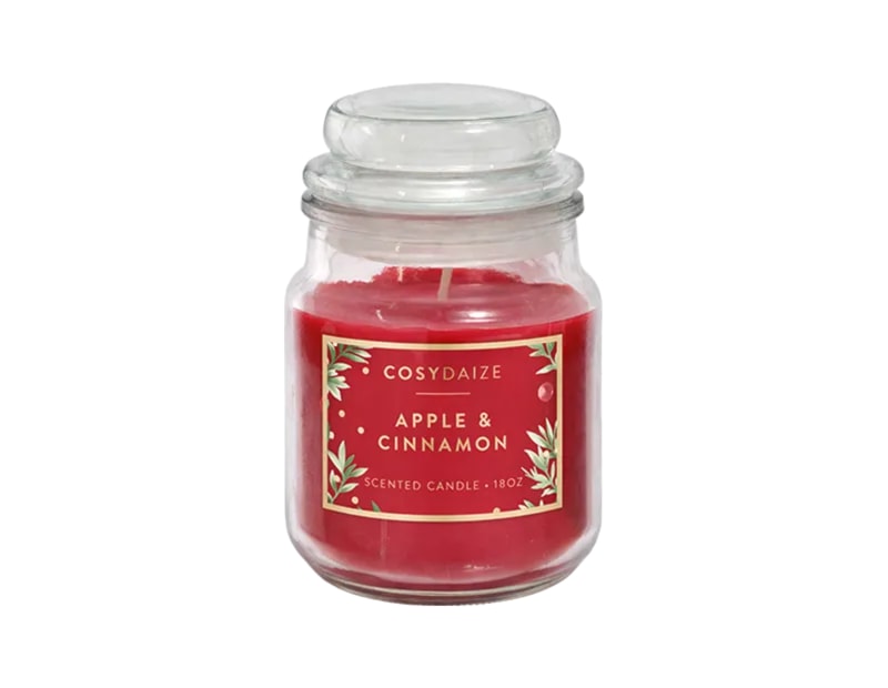 Wholesale Christmas Apple And Cinnamon Lidded Glass Candle 18oz Wholesale Christmas Apple And Cinnamon Lidded Glass Candle 18oz