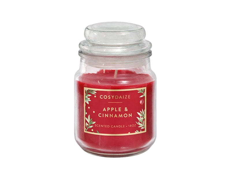 Wholesale Christmas Apple And Cinnamon Lidded Glass Candle 18oz Wholesale Christmas Apple And Cinnamon Lidded Glass Candle 18oz