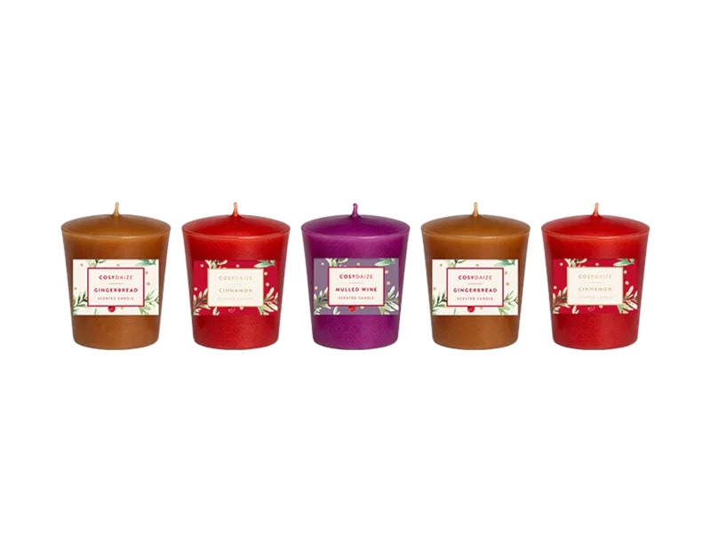 Wholesale Christmas Votive Candles 5pk 52g