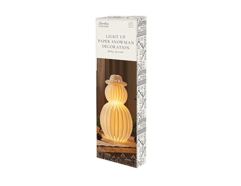 Wholesale Light Up Snowman Paper Decoration CDU Bulk Buy Light Up Snowman Paper Decoration CDU