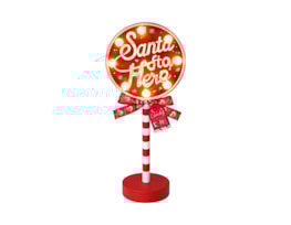 Wholesale LED Santa Stop Here Sign Wholesale LED Santa Stop Here Sign