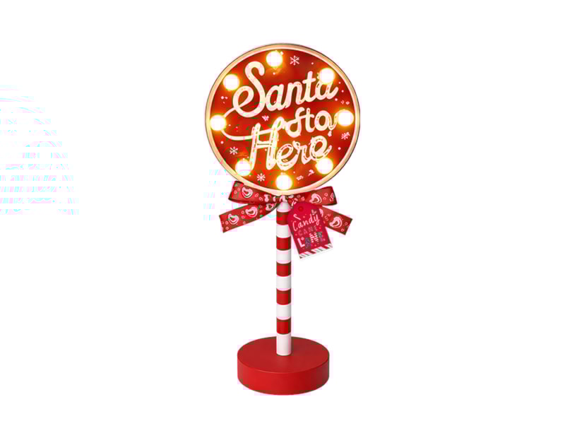 Wholesale LED Santa Stop Here Sign Bulk Buy LED Santa Stop Here Sign
