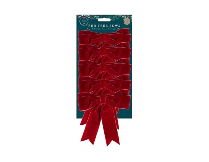 Wholesale Red Tree Bows 6pk