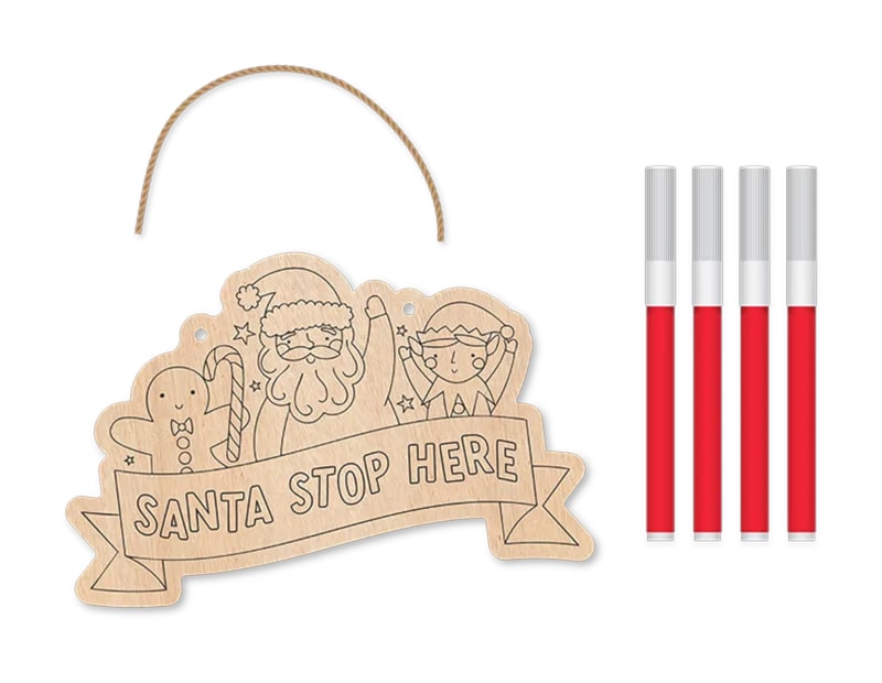 Wholesale Colour Your Own Santa Stop Here Sign