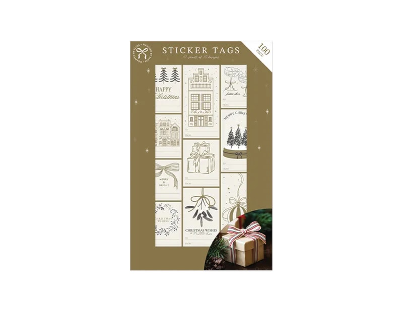 Wholesale Christmas Sticker Tags 100pk Wholesale Christmas Sticker Tags 100pk