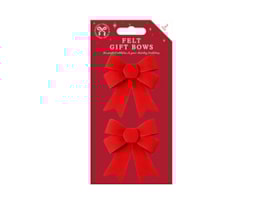 Wholesale Christmas Felt Gift Bows 2pk Wholesale Christmas Felt Gift Bows 2pk