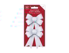 Wholesale Christmas Glitter Gift Bows 2pk