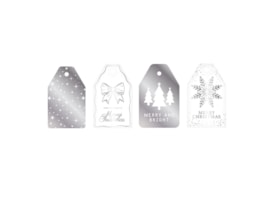 Bulk Buy Luxury Silver Gift Tags 20pk