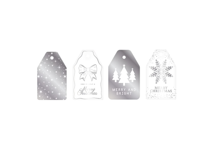 Bulk Buy Luxury Silver Gift Tags 20pk