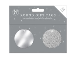 Wholesale Circle Foil & Glitter Gift Tags 30pk Wholesale Circle Foil & Glitter Gift Tags 30pk
