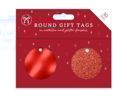 Wholesale Circle Foil & Glitter Gift Tags 30pk