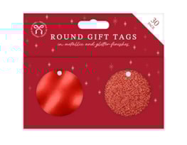 Wholesale Circle Foil & Glitter Gift Tags 30pk Wholesale Circle Foil & Glitter Gift Tags 30pk