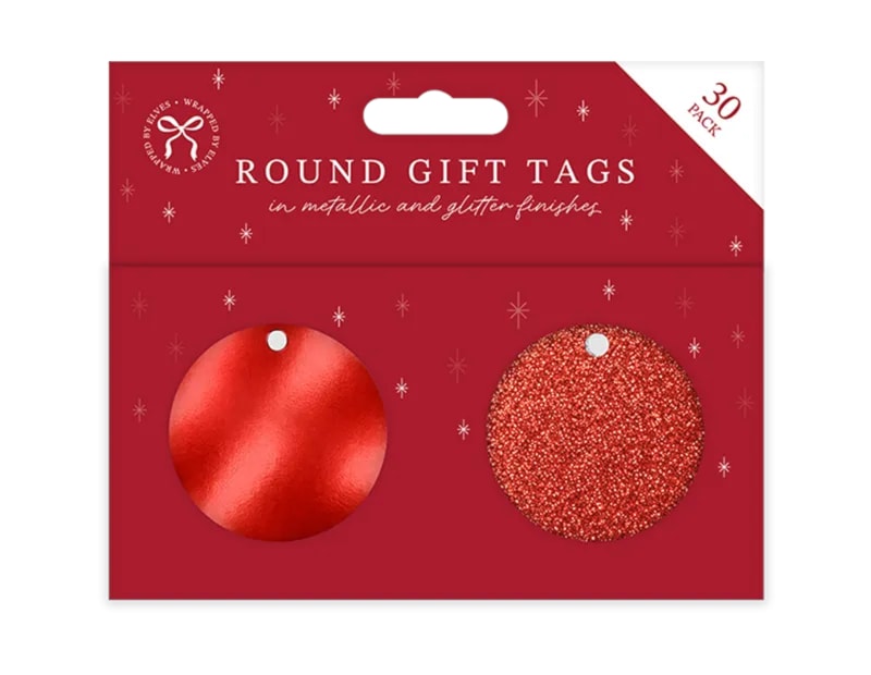 Wholesale Circle Foil & Glitter Gift Tags 30pk Wholesale Circle Foil & Glitter Gift Tags 30pk