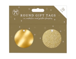 Wholesale Circle Foil & Glitter Gift Tags 30pk Wholesale Circle Foil & Glitter Gift Tags 30pk