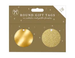 Wholesale Circle Foil & Glitter Gift Tags 30pk