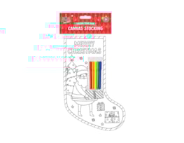 Wholesale Christmas Colour Your Own Canvas Stocking Wholesale Christmas Colour Your Own Canvas Stocking