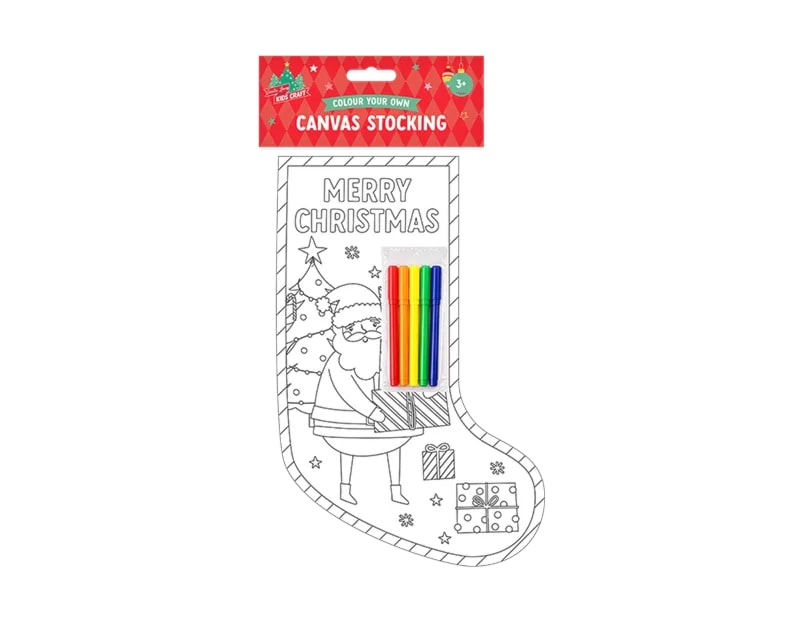 Wholesale Christmas Colour Your Own Canvas Stocking Wholesale Christmas Colour Your Own Canvas Stocking