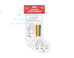 Wholesale Christmas Colour Your Own Canvas Stocking Wholesale Christmas Colour Your Own Canvas Stocking