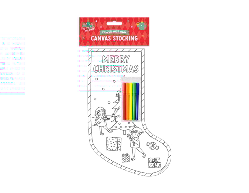 Wholesale Christmas Colour Your Own Canvas Stocking Wholesale Christmas Colour Your Own Canvas Stocking