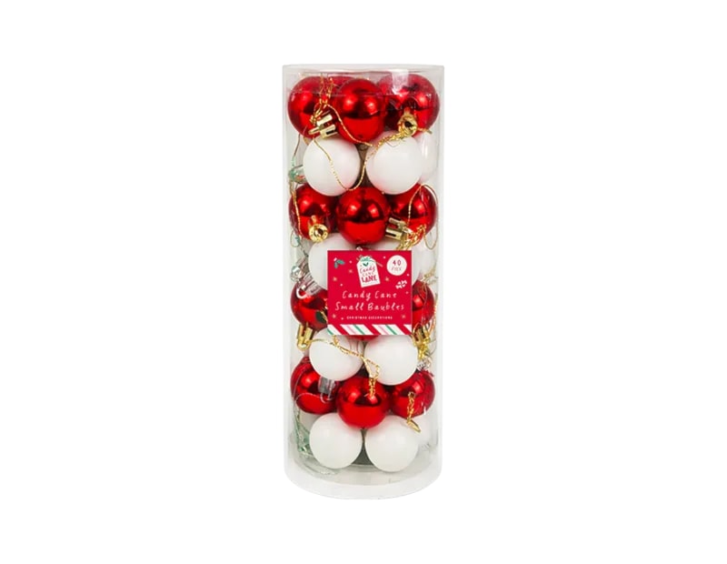 Wholesale Candy Cane Small Baubles 40pk