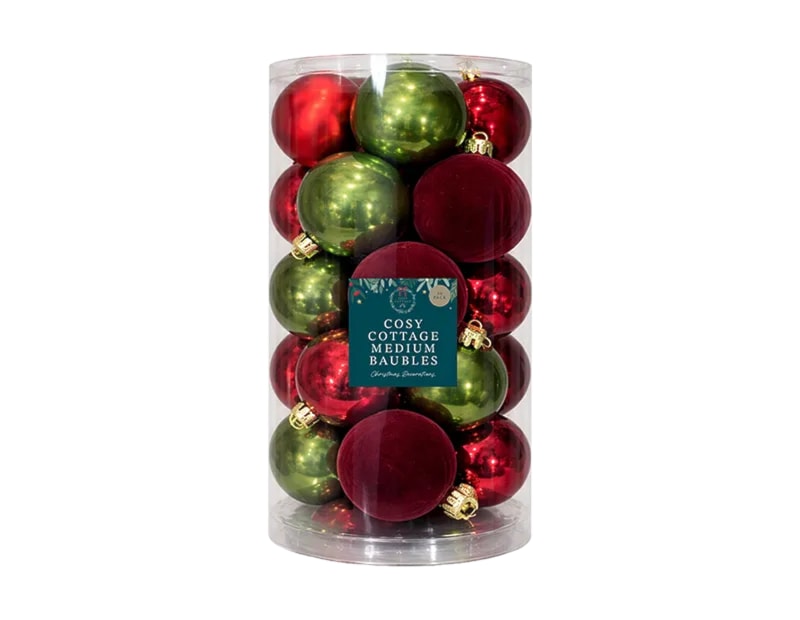 Wholesale Cosy Cottage Medium Baubles 20pk