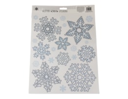 Wholesale Glitter Snowflake Window Stickers | Bulk Buy Christmas Decorations Bulk Buy Christmas Decorations