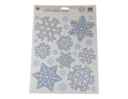 Wholesale Glitter Snowflake Window Stickers | Bulk Buy Christmas Decorations Bulk Buy Christmas Window Stickers