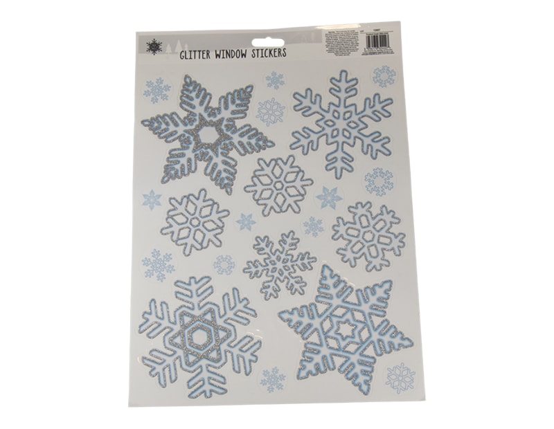 Wholesale Glitter Snowflake Window Stickers | Bulk Buy Christmas Decorations christmas window stickers wholesale uk