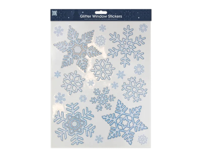 Wholesale Glitter Snowflake Window Stickers | Bulk Buy Christmas Decorations