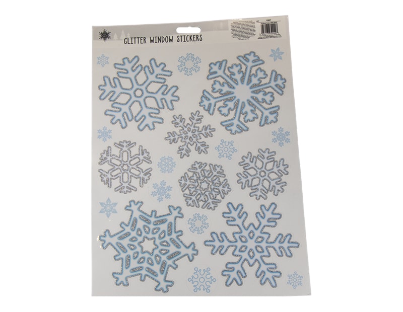 Wholesale Glitter Snowflake Window Stickers | Bulk Buy Christmas Decorations wholesale christmas decorations
