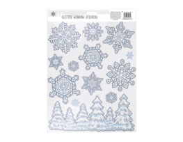 Wholesale Glitter Snowflake Scene Window Stickers christmas window stickers wholesale uk