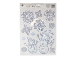 Wholesale Glitter Snowflake Scene Window Stickers Wholesale Christmas decoration distributors