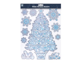Wholesale Christmas Glitter Window Stickers | Bulk Buy Christmas Decorations