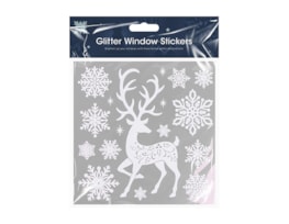 Wholesale Glitter Christmas Window Stickers | Bulk Buy Christmas Decorations