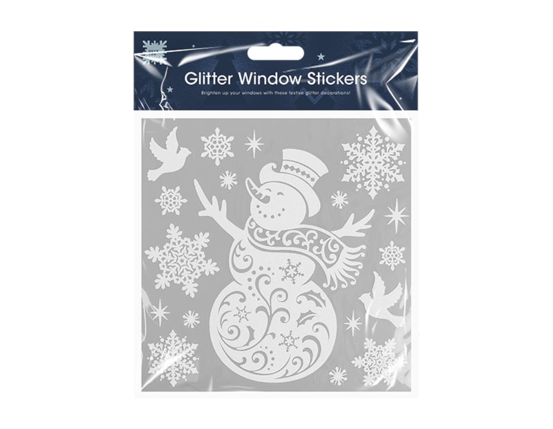Wholesale Glitter Christmas Window Stickers | Bulk Buy Christmas Decorations