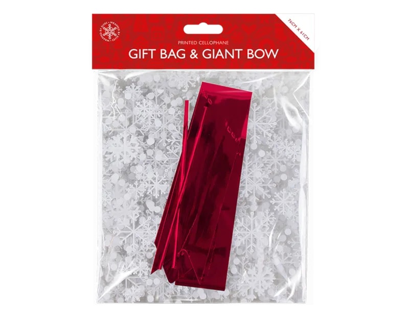 Wholesale Christmas Cellophane Gift Bag with Giant Bow Wholesale Christmas Cellophane Gift Bag with Giant Bow