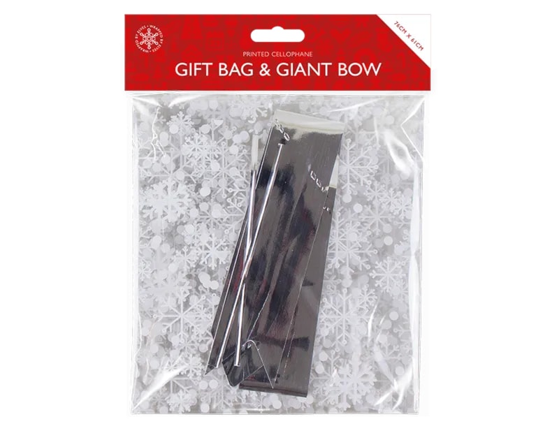 Wholesale Christmas Cellophane Gift Bag with Giant Bow Wholesale Christmas Cellophane Gift Bag with Giant Bow