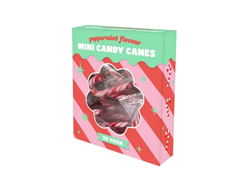 Wholesale Mini Mint Flavour Candy Canes 30pk Wholesale Mini Mint Flavour Candy Canes 30pk