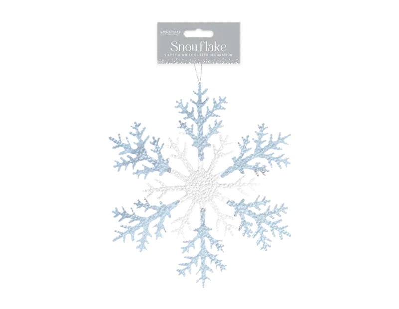Wholesale Silver & White Acrylic Glitter Snowflake Wholesale Silver & White Acrylic Glitter Snowflake