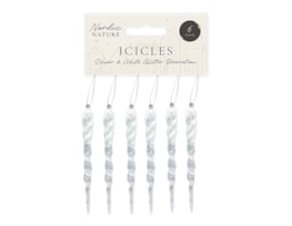 Wholesale Silver & White Acrylic Glitter Icicles Wholesale Silver & White Acrylic Glitter Icicles