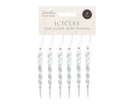 Wholesale Silver & White Acrylic Glitter Icicles