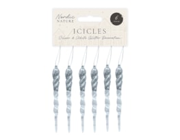 Wholesale Silver & White Acrylic Glitter Icicles Wholesale Silver & White Acrylic Glitter Icicles