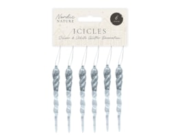 Wholesale Silver & White Acrylic Glitter Icicles Wholesale Silver & White Acrylic Glitter Icicles