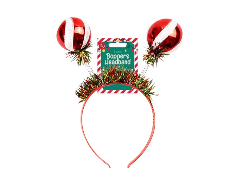 Wholesale Christmas Bauble Bopper Headband | Bulk Buy Christmas Dress Up